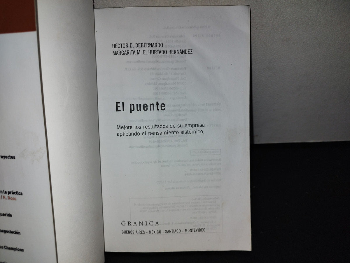 158- El Puente. Mejore Los Resultados De Su Empresa Aplicando El Pensamiento Sistémico - Héctor Debernardo, Margarita Hurtado Hernández