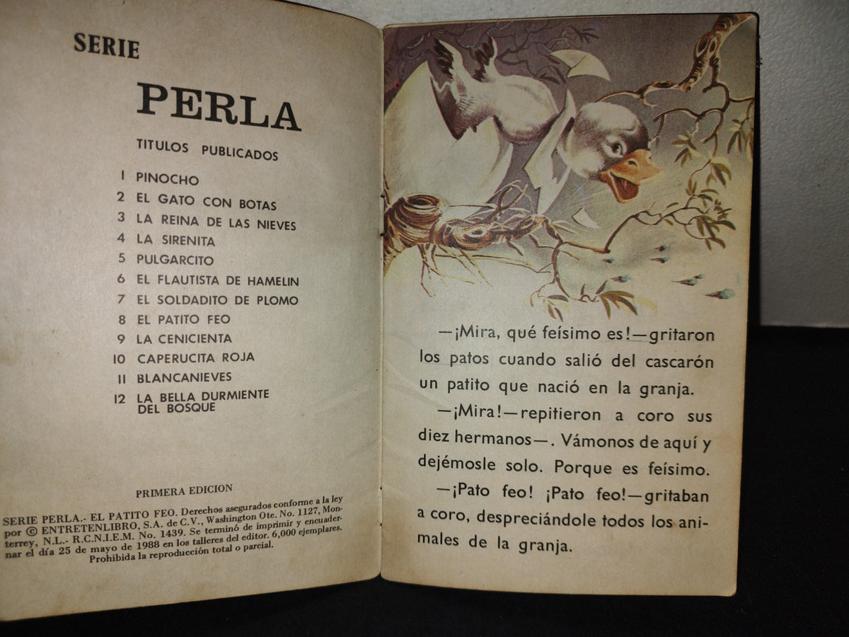 153- Cuento Vintage: El Patito Feo - Entretenlibro, S.A. De CV. Serie Perla - Primera Edición 1988