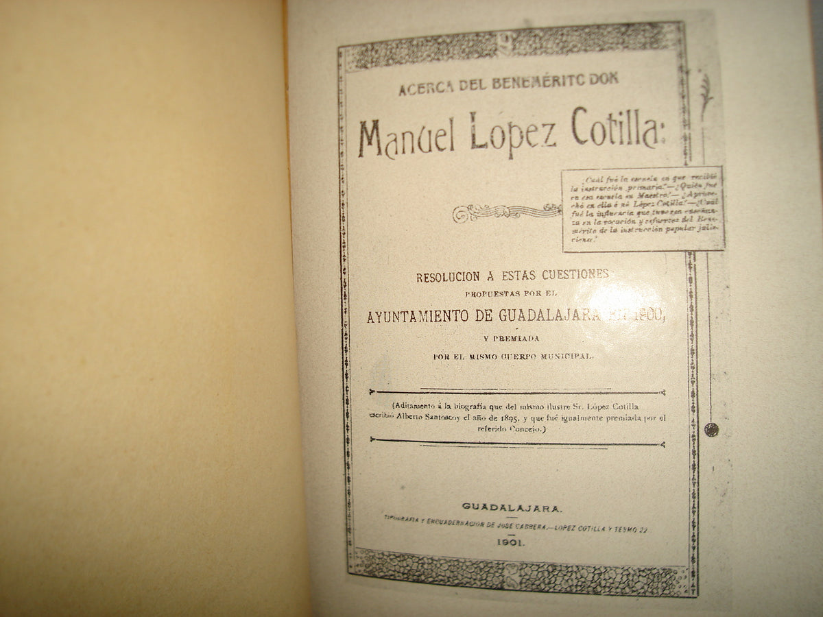160- Manuel López Cotilla Y Su Obra - Gobierno Del Estado De Jalisco - 1961