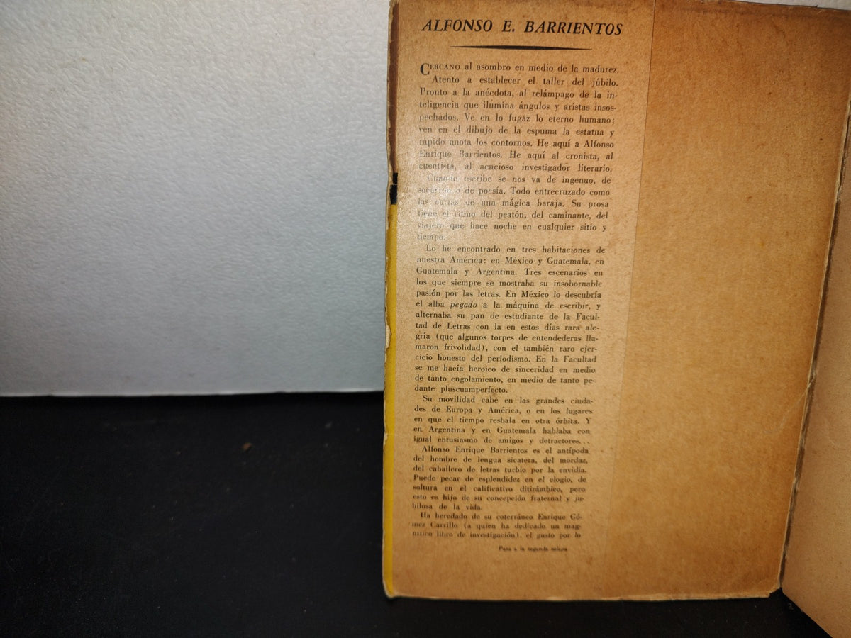 65- La Huella Del Maniquí Y Otros Cuentos - Alfonso Enrique Barrientos - Costa Amic Editor, Primera Edición 1962