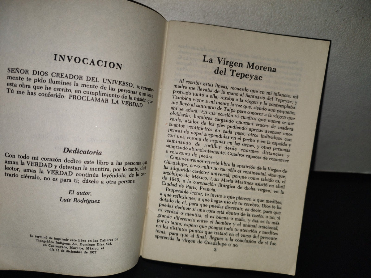93- La Virgen Morena Del Tepeyac. Recuerdo De Año Santo - Luis Rodríguez - 1977