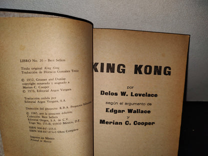 54- King Kong - Delos W. Lovelace - Bestsellers Origen/Planeta - 1985