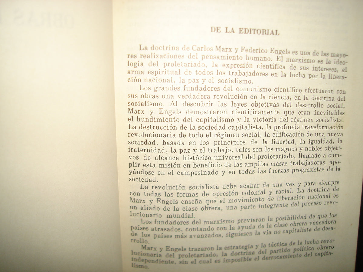160- Marx, Engels. Obras Escogidas - Editorial Progreso. Moscú - 70'S