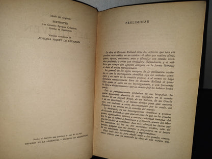 151- Beethoven. Las Grandes Épocas Creadoras. Goethe Y Beethoven - Romain Rolland - 1954