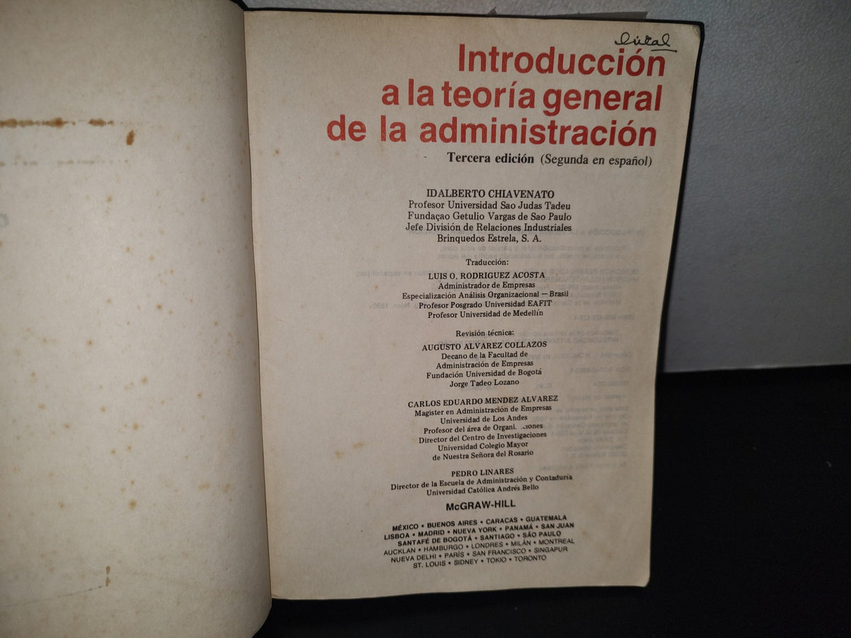 101- Introducción A La Teoría General De La Administración - Idalberto Chiavenato
