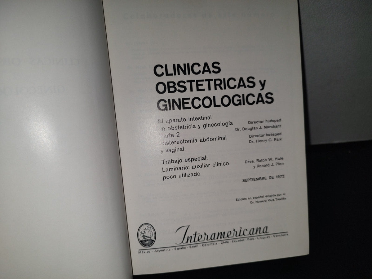 89- Clínicas Obstétricas Y Ginecológicas. El Parto Intestinal, Histrectomía Abdomnal