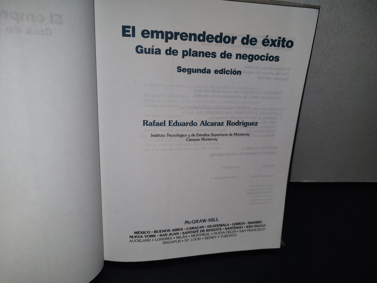 83- El Emprendedor De Éxito. Guía De Planes De Negocios 2 - Rafael Alcaráz Rodríguez - McGraw-Hill