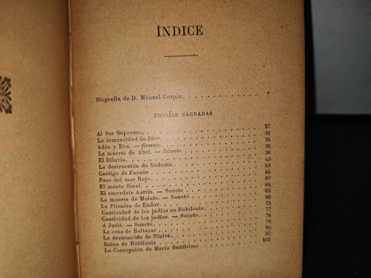 64- Poesías De Manuel Carpio Con Su Biografía - José Bernardo Couto - 1909