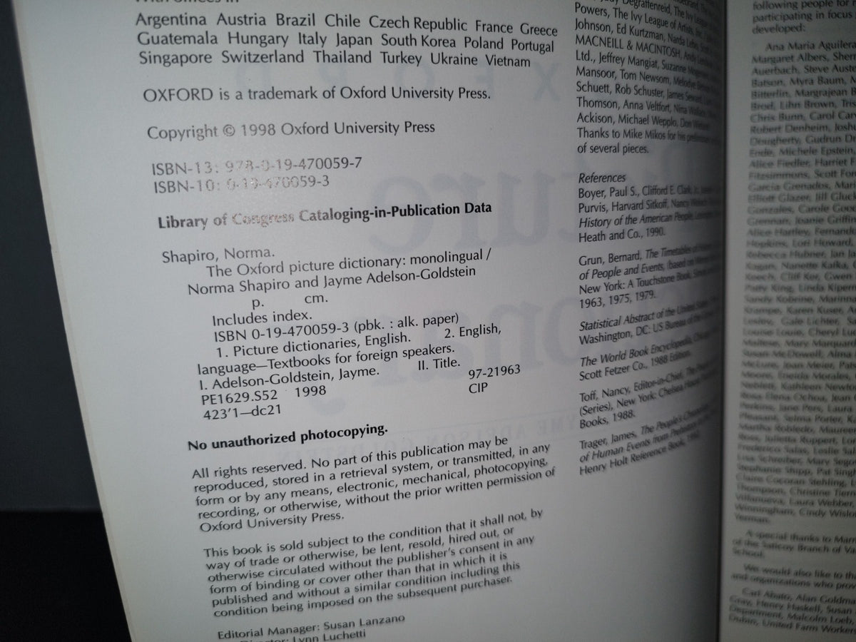 74- The Oxford Picture Dictionary - Norma Shapiro And Jayme Adelson-Goldstein - 1998
