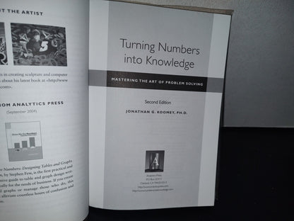 83- Turning Numbers Into Knowledge. Mastering The Art Of Problem Solving - Jonathan G. Koomey