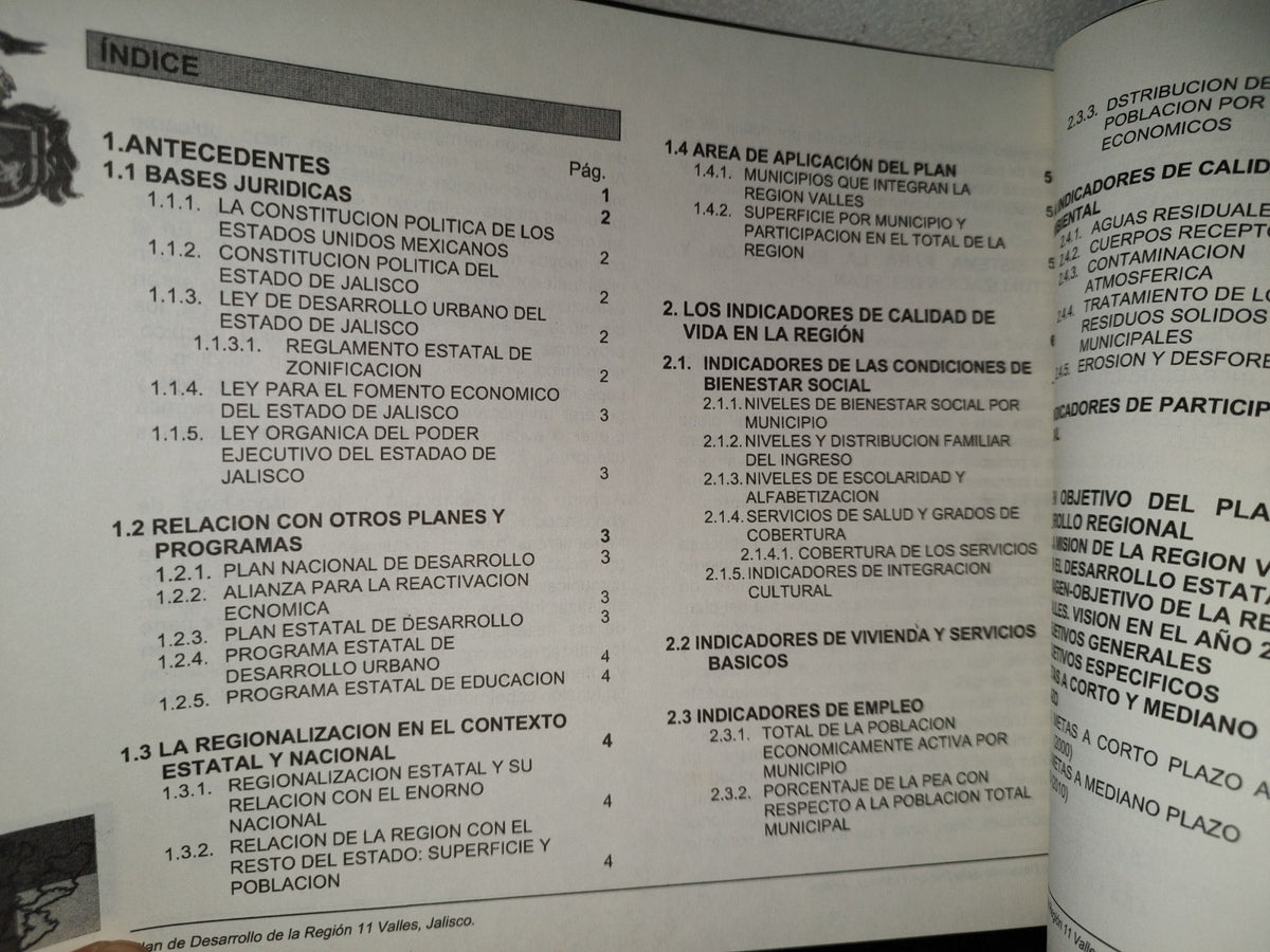 99- Plan De Desarrollo Regional. Región 11 Valles - Gobierno Del Estado De Jalisco - 90'S