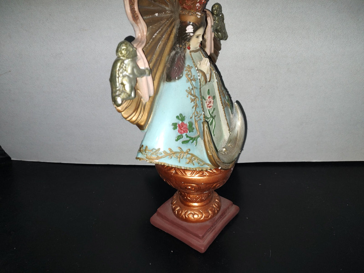 A1- Antigua Escultura Grande De Cerámica. Virgen De Zapopan, Jalisco, México - 60'S - 70'S