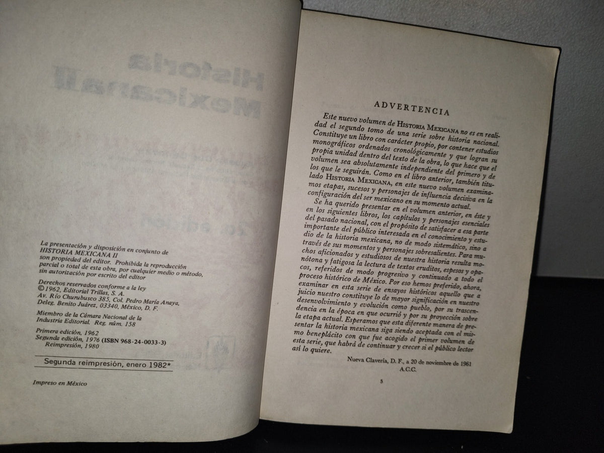 85- Historia Mexicana Ii - Agustín Cué Cánovas - Editorial Trillas - 1982