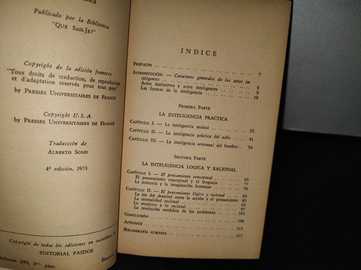78- La Inteligencia - Gaston Viaud - Editorial Paidós, Buenos Aires, 1973