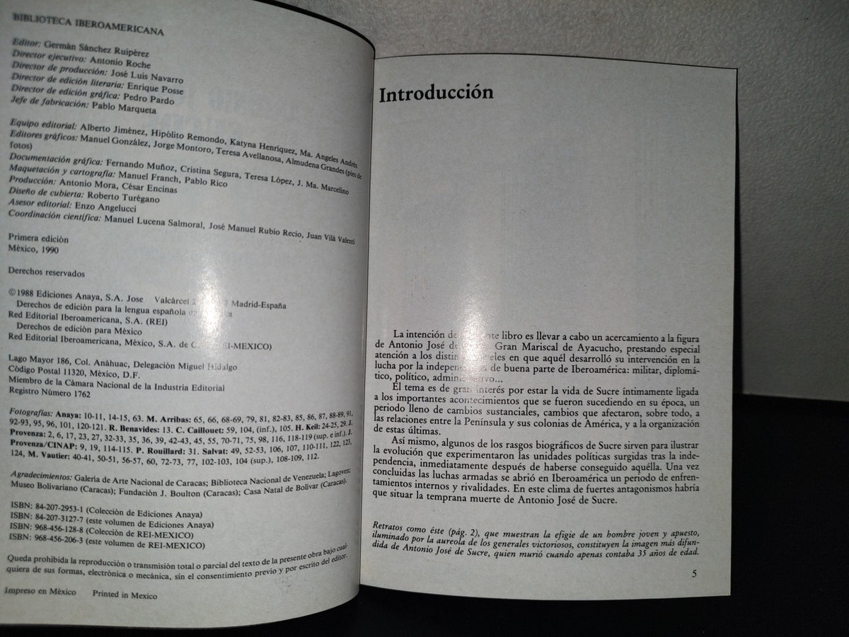 158- Antonio José De Sucre. El Delfín De Bolivar - Milagros Butrón Gómez. Biblioteca Iberoamericana. Rei México - Primera Edición, México 1990