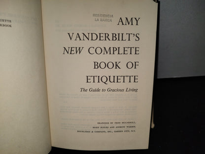 54- Inglés. Libro De Etiqueta. Amy Vanderbilt'S New Complete Book Of Etiquette - 1963