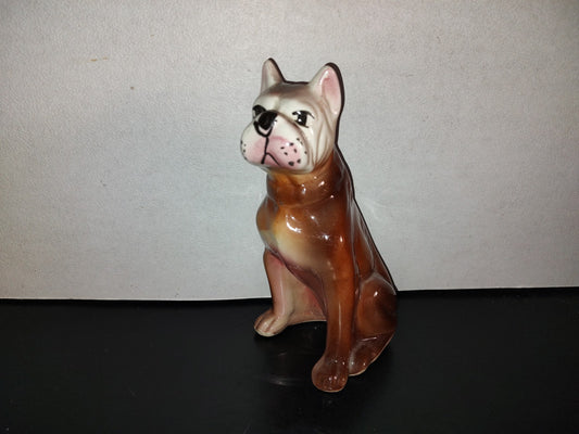 A5- Perro Pit Bull De Cerámica Esmaltada - 80'S