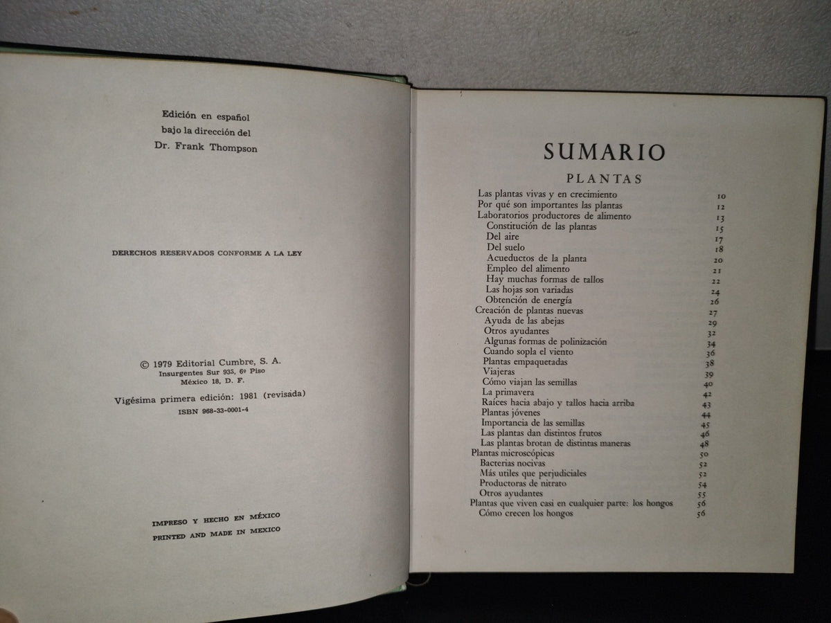 145- Mis Primeros Conocimientos. Plantas, Culebras, Conservación. Editorial Cumbre 1981