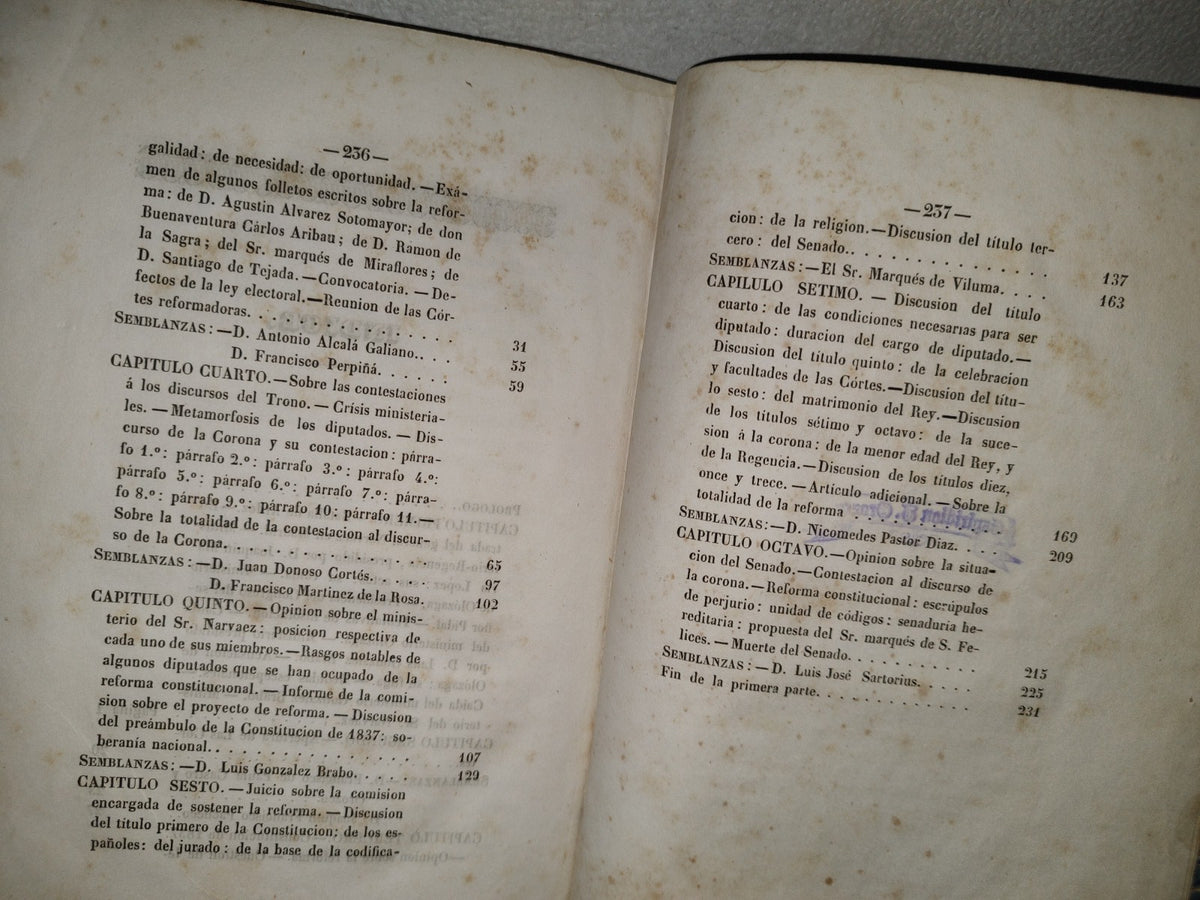 80- Historia Crítica De Las Cortes Reformadoras Por..... - Tomo I - Madrid. Imprenta De Uzal Y Aguirre, 1845