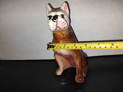 A5- Perro Pit Bull De Cerámica Esmaltada - 80'S