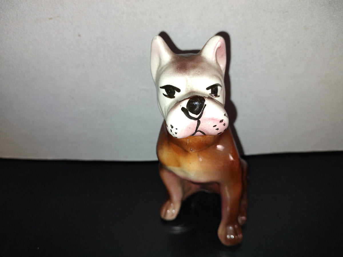 A5- Perro Pit Bull De Cerámica Esmaltada - 80'S