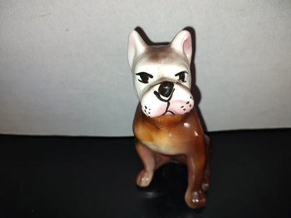 A5- Perro Pit Bull De Cerámica Esmaltada - 80'S