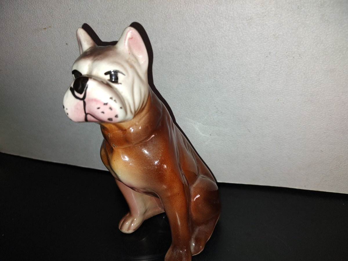 A5- Perro Pit Bull De Cerámica Esmaltada - 80'S