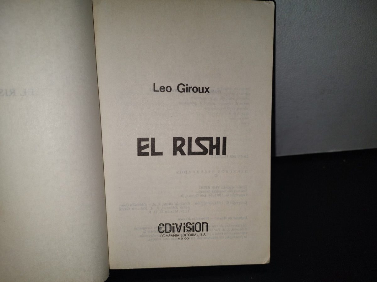89- El Rishi - Leo Giroux - Best Seller Edivision. Primera Ediicón 1987