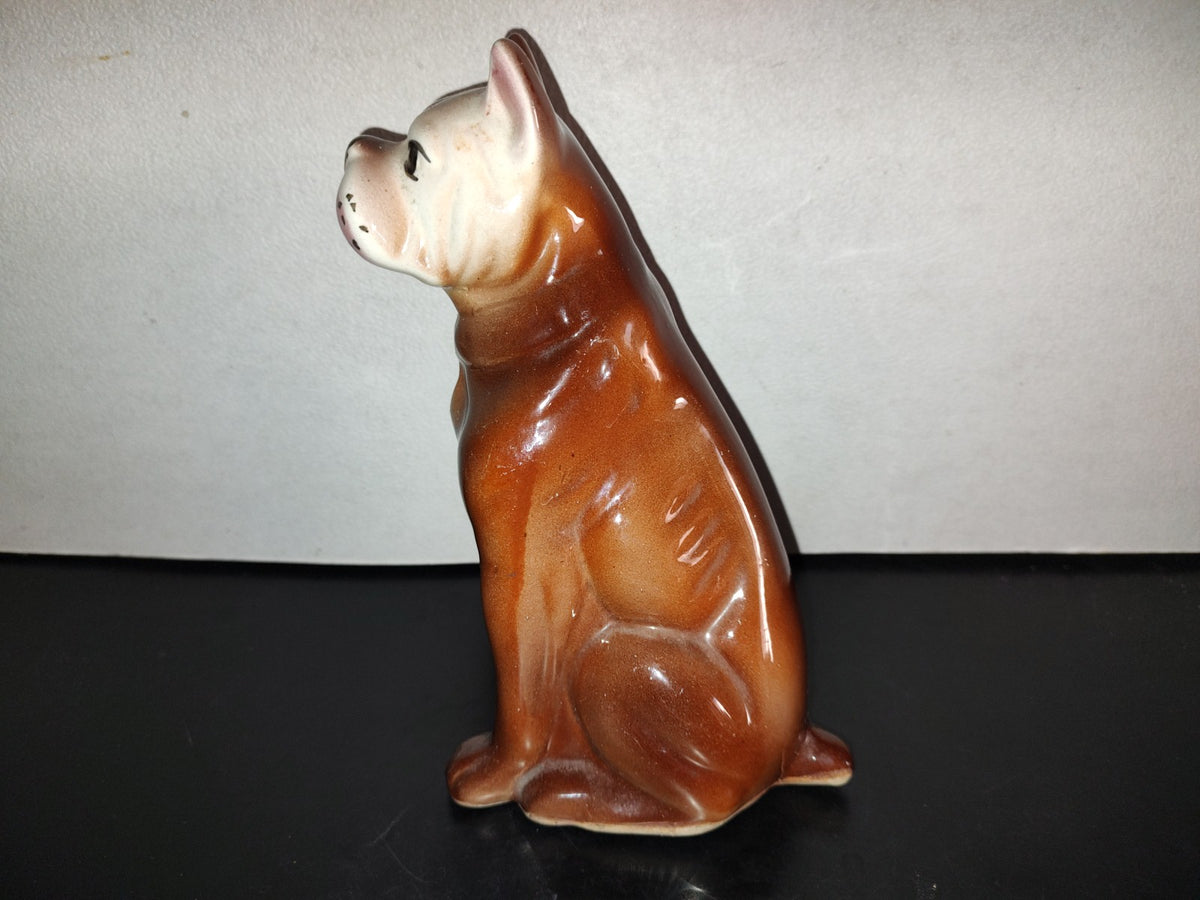 A5- Perro Pit Bull De Cerámica Esmaltada - 80'S
