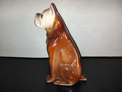 A5- Perro Pit Bull De Cerámica Esmaltada - 80'S