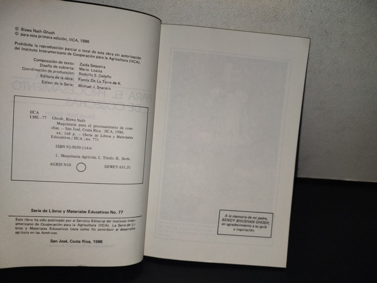 114- Maquinaria Para El Procesamiento De Cosechas - Biswa Nath Ghosh