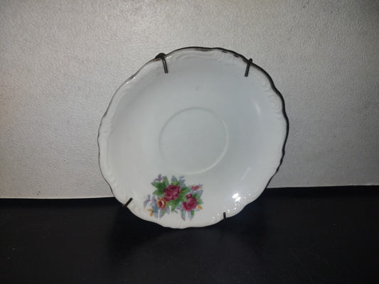 A2- Plato Japonés Vintage De Cerámica Esmaltada Decorado De Rosas - 70'S - 80'S