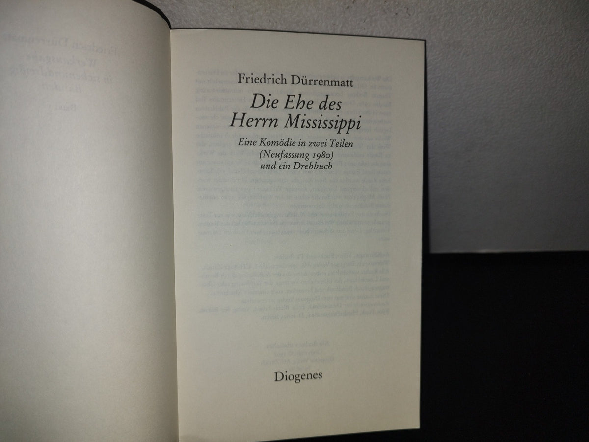 128- Alemán. Die Ehe Des Herrn Mississippi. Komödie Und Drehbuch - Friedrich Dürrenmatt