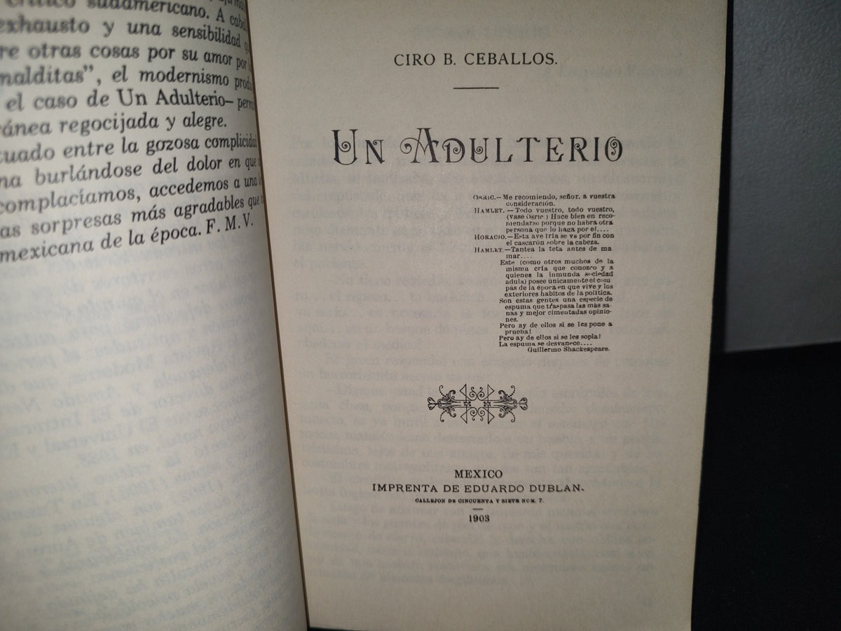 34- La Matraca. Un Adulterio - Ciro B. Ceballos
