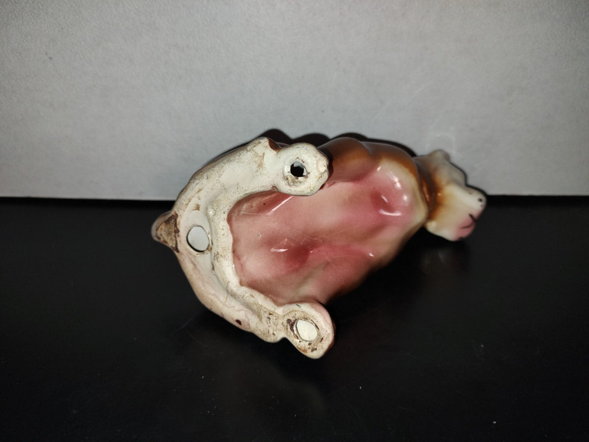 A5- Perro Pit Bull De Cerámica Esmaltada - 80'S