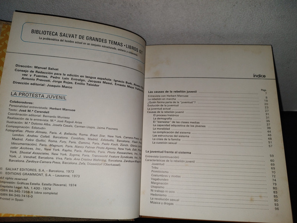 158- La Protesta Juvenil. Biblioteca Salvat De Grandes Temas - 1974