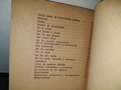 85- Manual De Ortografía. Prof. González Del Castillo. Colección Adelita - 1955