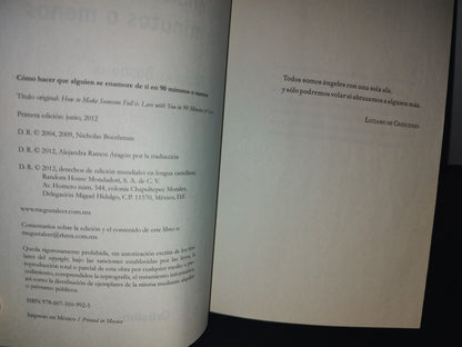 66- Cómo Hacer Que Alguien Se Enamore De Ti En 90 Minutos - Nicholas Boothman - Grijalbo, Primera Edición 2012