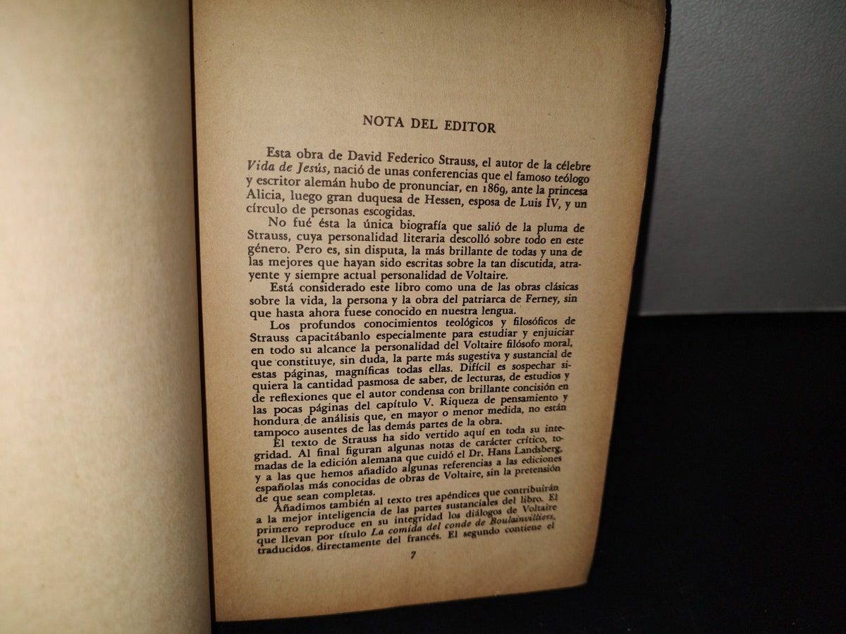 75- Voltaire - David Federico Strauss - Biografías Grandesa 1954