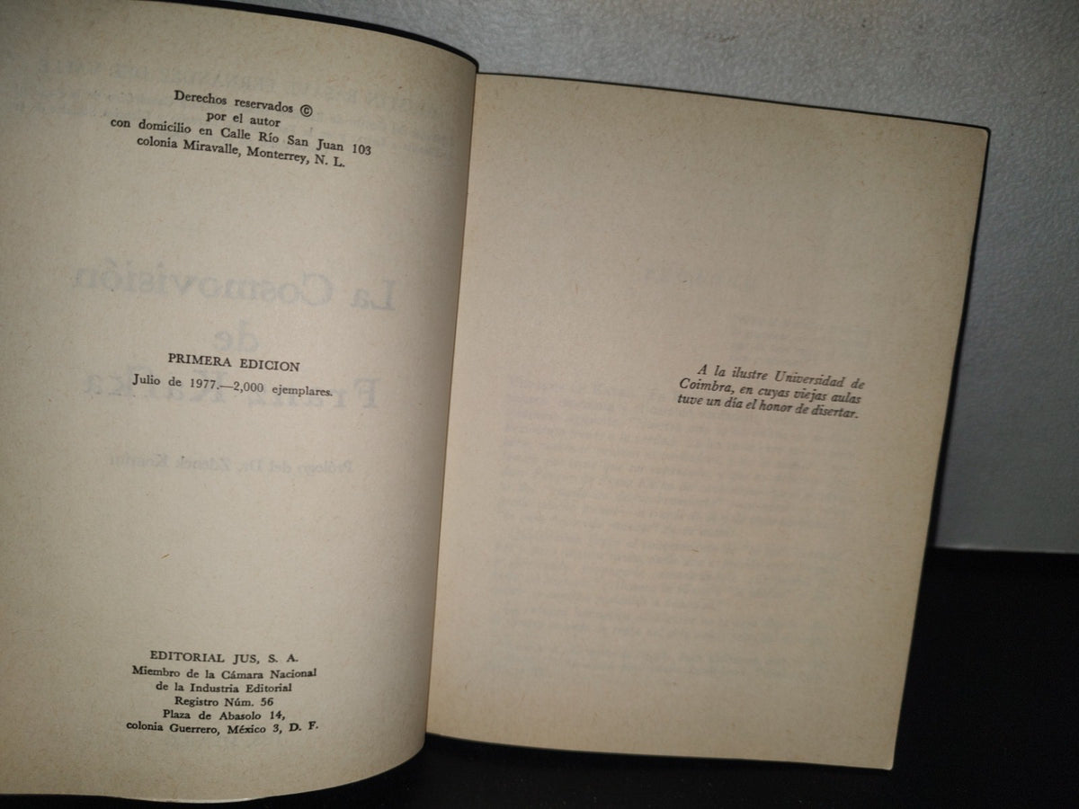 84- La Cosmovisión De Franz Kafka - Agustín Basave Fernández Del Valle - Primera Edición 1977
