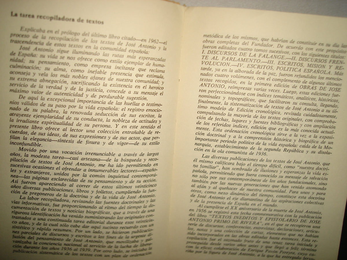 167- Textos Biográficos Y Epistolario - José Antonio Íntimo - Ediciones Del Movimiento, 1968