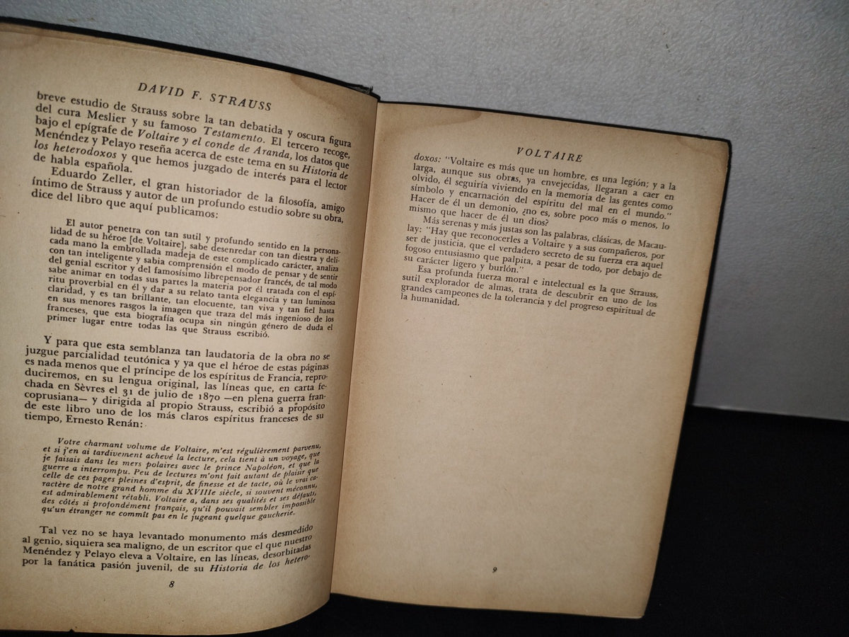 75- Voltaire - David Federico Strauss - Biografías Grandesa 1954