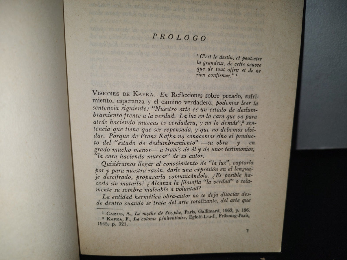 84- La Cosmovisión De Franz Kafka - Agustín Basave Fernández Del Valle - Primera Edición 1977