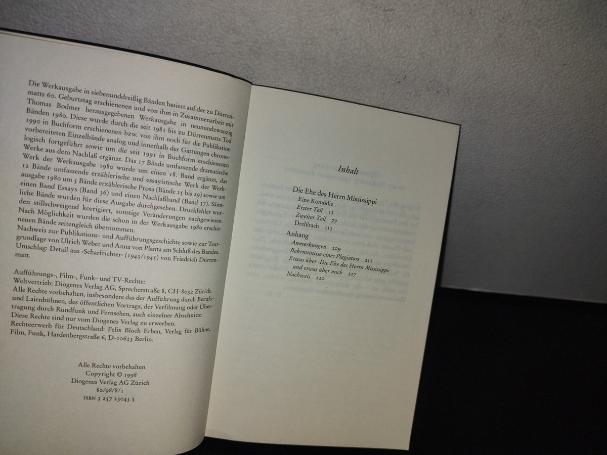 128- Alemán. Die Ehe Des Herrn Mississippi. Komödie Und Drehbuch - Friedrich Dürrenmatt
