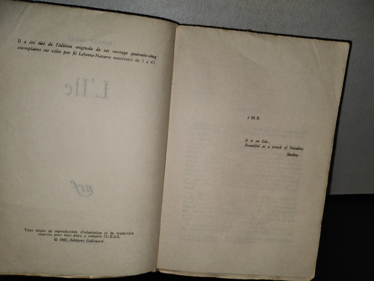 174- L'île - Robert Merle - Editions Gallimard 1962