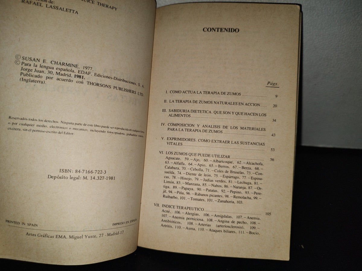 158- Terapia Completa Con Zumo De Frutas Y Verduras - Susan E. Charmine - 1981