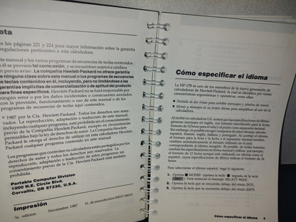 66- Hewlett Packard. Business Calculator. Manual Del Propietario. Hp-17B - Primera Edición 1987