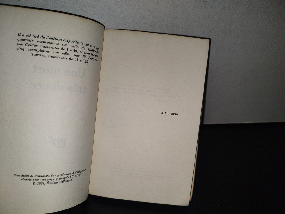 91- Une Mort Très Douce - Simone De Beauvoir - Gallimard 1964