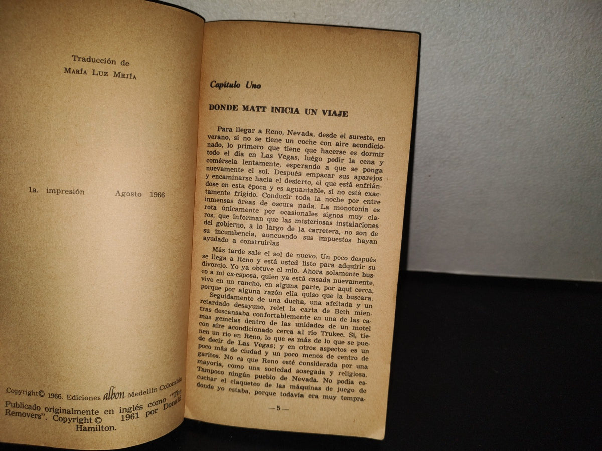 202- El Agente Secreto Matt Helm. Los Eliminados - Donald Hamilton. Ediciones Albon. 1A. Ed. 1966