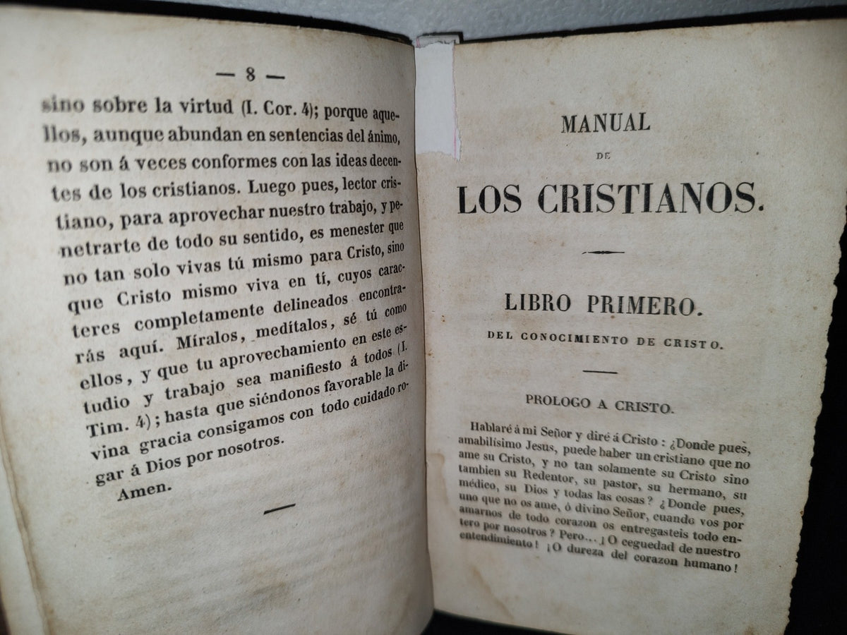64- Manual De Los Cristianos, Dividido En Cuatro Libros. Obra Utilísima - París, Librería De Rosa, 1841